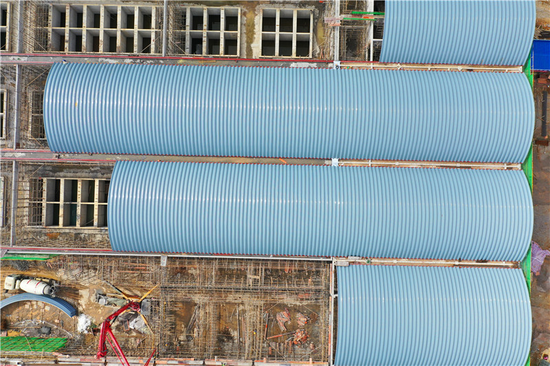 云南泡椒池新建覆膜板拱形屋面工程案例